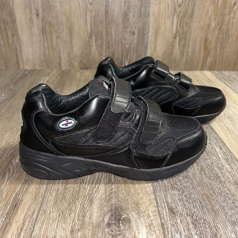 Answer 2 553-1 Therapeutic Diabetic Men's US Size 9.5 Wide Black Leather Shoes